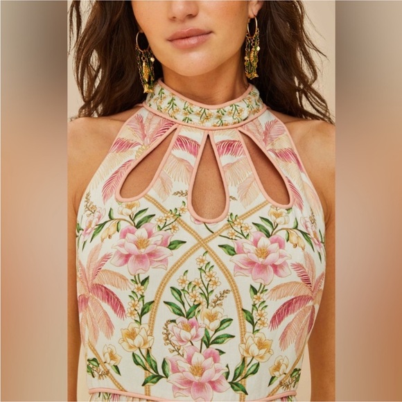 Farm Rio: Off-White Palm Dream Euroflax Maxi Dress - Picture 7 of 11